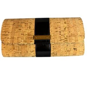 Vintage Carrie Dunham Cork Clutch | Gold Flecked Evening Bag